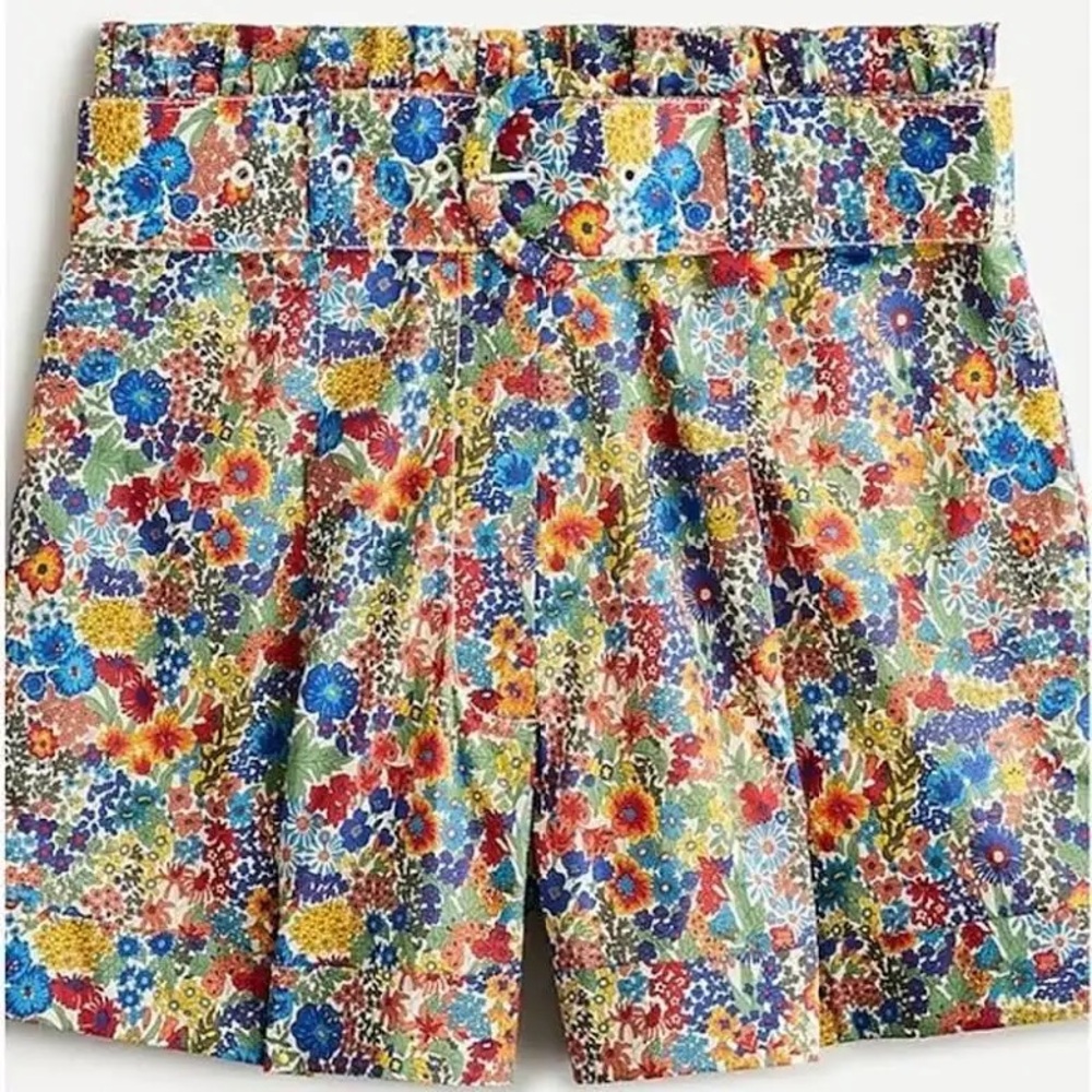J Crew Liberty Floral Belted Women’s Shorts - Multicolor
